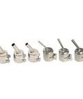 45 Degree Curved Angle Nozzle For 850 Series Hot Air Rework Station, stainless steel replacement tip, set of six sizes, 3-10mm range