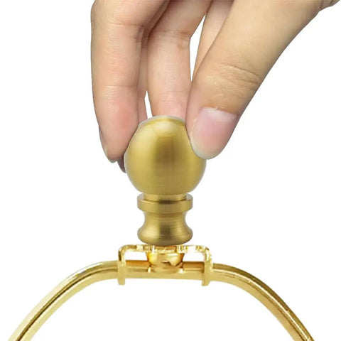 Two Piece Antique Brass Lamp Finials Set For Lamp Shade Nut Screw Cap Metal Knob Topper Decorative Replacement installation