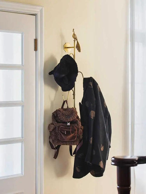 Knockout Brass Peacock Wall Hook S Shaped Coat And Hat Rack Fly Entryway Or Bedroom Setup Hella Durable with hat and backpack.