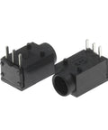 10 Pack Barrel Power Outlet Connectors DC003A DC003 3 Feet Long 5 Volt 2 Amp 3.5 By 1.3 Millimeter Size Plug Cables for DIY Electronics Projects Plug In Ready Durable Versatile Replacement For Car Truck Boat RV And Home Electronics, black DC barrel jack close-up