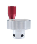 Premium Z Axis Fine Adjustment Knob And T8 Lead Screw Nut Coupler for Bambu Lab A1, silver and red, used for precise 3D printer adjustments.