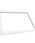 Angled front view of white plastic refrigerator/freezer door gasket frame replacement part