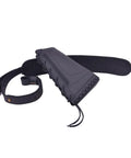 Black Rifle Buttstock Cover with Leather and Waxed Canvas Cushion, Heavy Duty Stitching, Recoil Pad Shell Holder, Hunting Strap