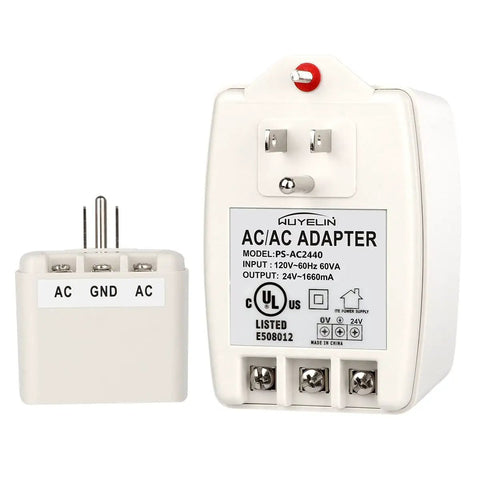 24VAC 40VA Plug In Doorbell And Thermostat Transformer Wall Mount Power Supply with screw terminals and power indicator