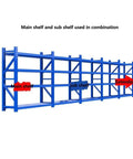 Game Changing Heavy Duty Storage Shelves With Rock Solid Metal Construction Adjustable Stand for Garage Warehouse Pantry showing main and sub shelf.