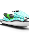 Jet ski with Tie Dye Seafoam Spiral Matte Vinyl Film Wrap For Cars 59 Inch By 11 Foot Sheet Roll With Dope Bubble Free Air Egress