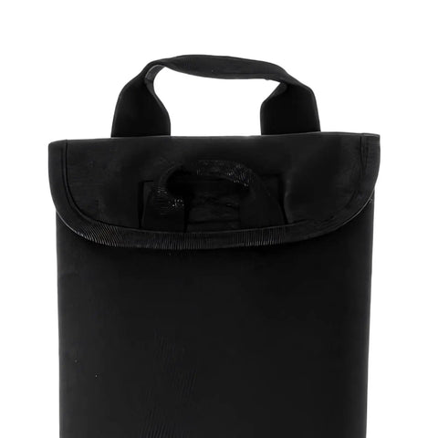 Top view of black 3L Hydration Bladder With Insulated Leakproof Reservoir For Backpacks showing handle and closure