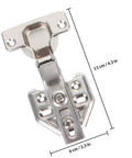 Hydraulic Cabinet Hinges With Quiet Operation 4 Pack Stainless Steel Heavy Duty Hinges with measurements visible
