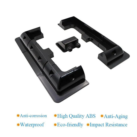 Drill Free Solar Panel Mounting Bracket Kit Seven Piece ABS For Roofs On RVs Caravans Boats Campers Sheds Garages And Boat Decks Black