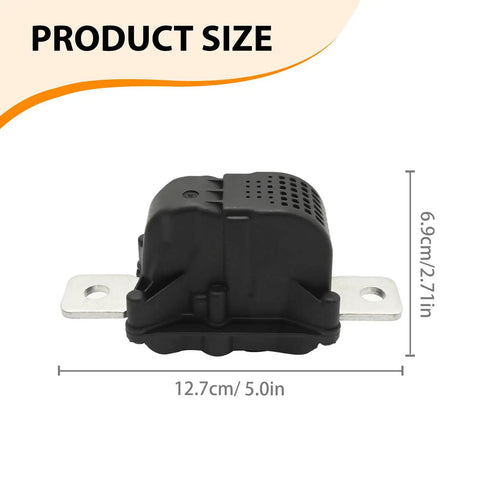 Straight Up Badass High Voltage Battery Disconnect Pyro Fuse Fits Tesla Model 3 And Model Y 2017 To 2023 side view with dimensions 12.7cm x 6.9cm.