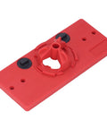 Pro 35mm Hinge Hole Saw Jig Set With ABS Cabinet Locator For Door Installers base plate showing depth control design.
