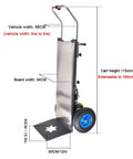 Heavy Duty 1200w Electric Stair Climber Dolly With Brushless Motor And Massive 36 Ah Battery side view with measurements