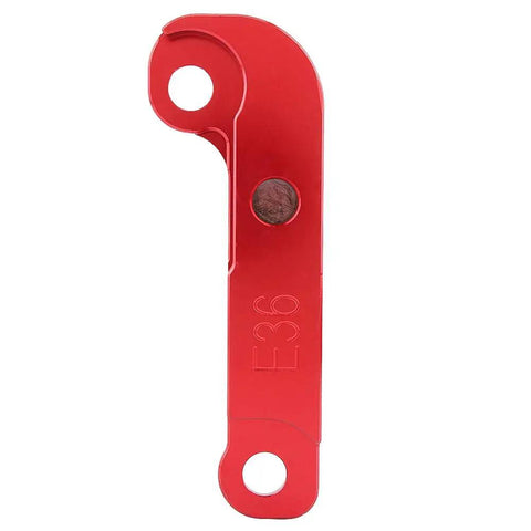 Red Drift Lock Adapter For E36 Steering Angle Upgrade, Twenty-Five Percent More Turning, CNC Milled Aircraft Grade Alloy part