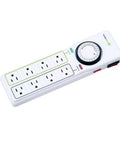 8 Outlet Timer Power Strip With 720 Joules Surge Protection, 4 Ft Cord, 4 Always On And 4 Time Controlled Outlets, 48 Daily Events
