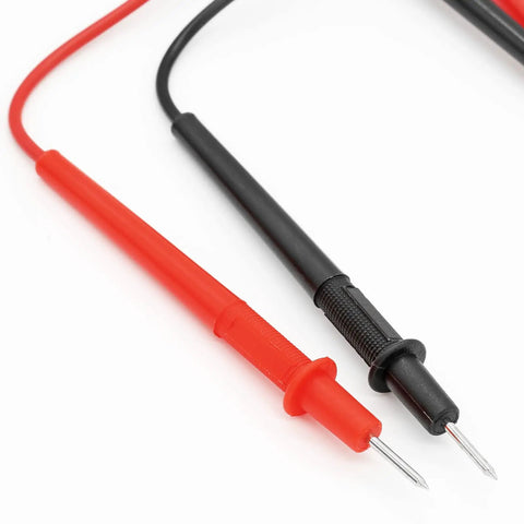 Dual Banana Plug Multimeter Probe Leads Set 60cm 1000V Rated Red And Black Test Cable with non-slip grips and 2mm probe tips