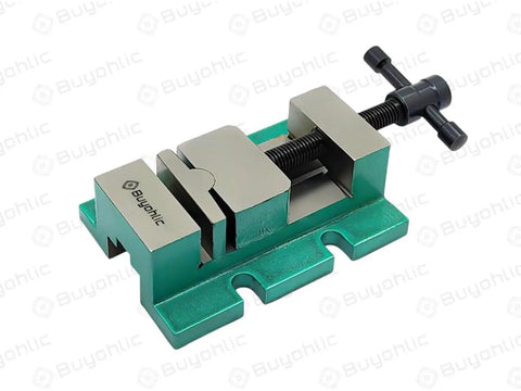 Buyohlic Drill Mill Vice Vise for Vertical Slide (Jaw Width 44 mm) Suit Lathe & Milling Machine Tools, green body with adjustable jaw.