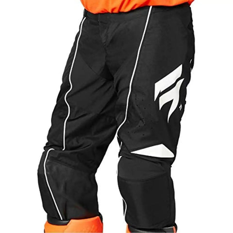 White Label Dirt Bike Pants For Motocross And Offroad Riders, Lightweight 600D Durability, Stretch Zones For Flex, Articulated Knees And Hips, Rokr Black White, Size 30, black motocross pants with white trim