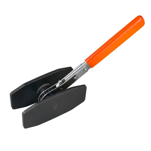 Ratcheting Brake Caliper Tool 4 In 1 Piston Compression Tool with 360 Degree Swivel, shown with orange handle and black pads.