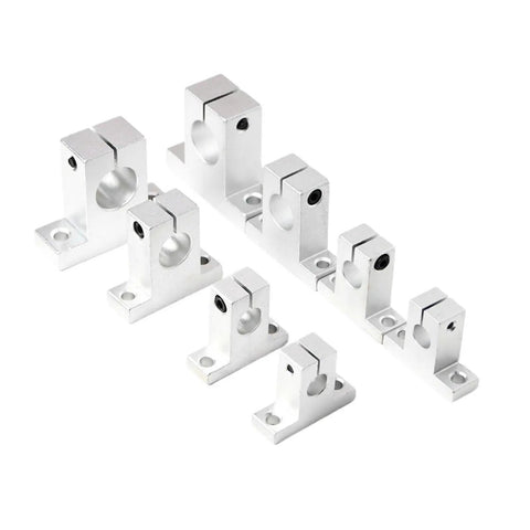 Five Pack SHF10 Linear Shaft Supports For 10mm Rods Precision Bearing Blocks For CNC Routers And 3D Printers with various sizes and bolts.