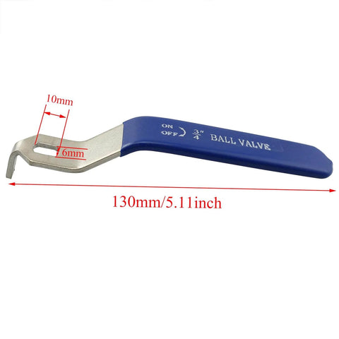 Stainless Steel Lever Handle Replacement For DN20 Ball Valve, Chrome Plated Quarter Turn With Blue Plastic Grip, 10x6mm Hole
