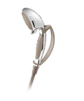 Multi-Function Handheld Showerhead With Non-Positive Pause Control, Chrome Finish, wall mounted, soft grip handle, 7 ft hose