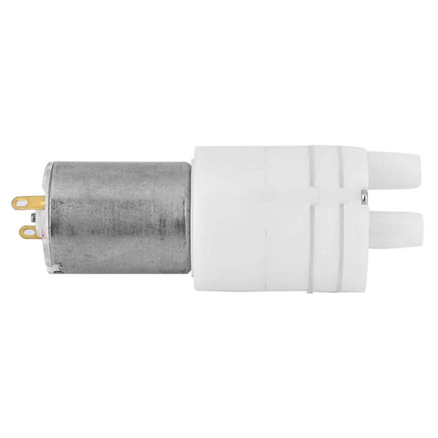 Side view of Mini Diaphragm Water Pump 3V Tiny Body With Fixed 7mm Outer Diameter For Easy Install In Small Pumping Environments Inlet 4mm ID Outlet 7mm OD Fit Plug And Play Practical Pump Solution