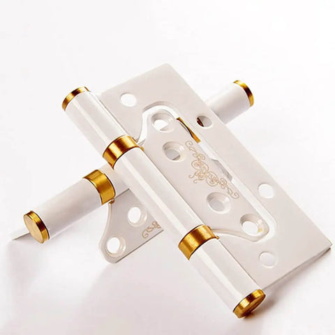 Stainless Steel Hinges Set 10 Pack White Bearing Hinges For Interior Doors And Cabinets showcased in elegant white and gold finish