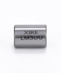 Close-up of XIKE LM3UU linear bearing for CNC and 3D printers, showing chrome steel design