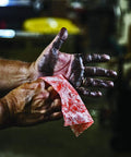 Person cleaning greasy hands with Grease Busting Heavy Duty Hand And Tool Wipes For Degreasing Hands And Work Surfaces, Waterless Cleaning With Vitamin E Aloe Lanolin, Fresh Citrus Scent, Multi Purpose Wipes, 82 Count.