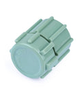 Close-up of a single green mushroom bubbler head from the 10 Pack Adjustable Water Flow Mushroom Bubbler Heads For 360 Degree Coverage Drip Irrigation Emitters Ideal For Garden Lawn Flower Beds Greenhouse Fits Half Inch Tubing Shrub Head Watering System