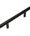 25 Pack Flat Black Solid Steel Euro Style Cabinet Bar Pulls For Kitchen And Bath Cabinets 5-3/8 Inch Overall Length 3/8 Inch Width