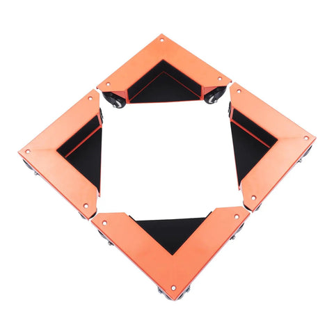 Heavy Duty Furniture Dolly Set Of 4 For Moving Appliances And Heavy Gear With Triangular Steel Frame And Smooth Polyurethane Wheels