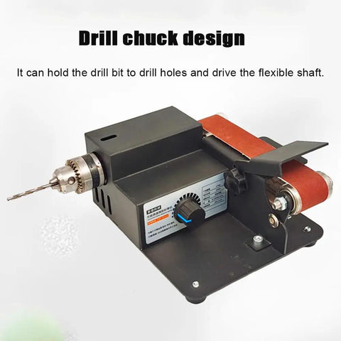 Mini Belt Grinding Machine With Stepless Speed Control For Rust Removal Polishing Engraving And Derusting Durable Sanding Tool with drill chuck design