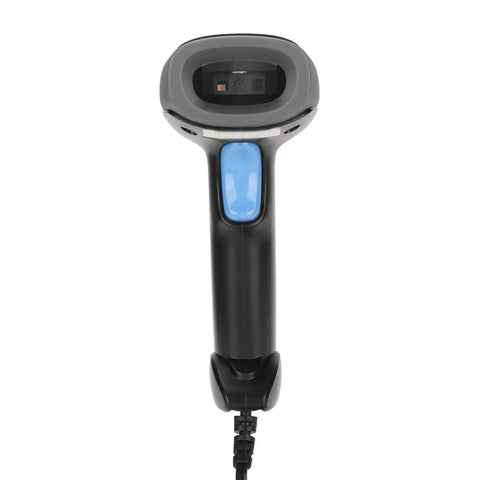 Front view of Rugged Handheld Barcode Scanner Reads 1D 2D And QR Codes With ABS Body IP54 Dust Protected Sealed Build High Accuracy CMOS Sensor
