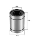 Front view of LM16UU Linear Ball Bearing Set Of 4 16mm Bore 28mm OD 37mm Length Double Sealed Dustproof Bearings for CNC and 3D printers