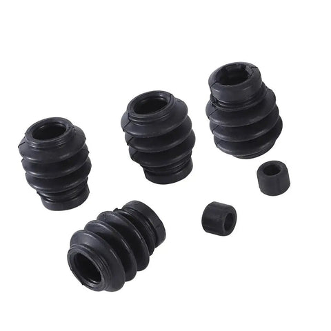 Smooth Shifting Front Brake Caliper Slider Bolt With Dust Boots Bushing Kit For Ford Fiesta MK6 MK7 2008 To 2017 Heavy Duty Guide Pin Replacement, black rubber boots