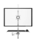 Boost Your Desk Game With This Heavy Duty Monitor Arm And Keyboard Tray Mount featuring a monitor and keyboard setup on a desk.