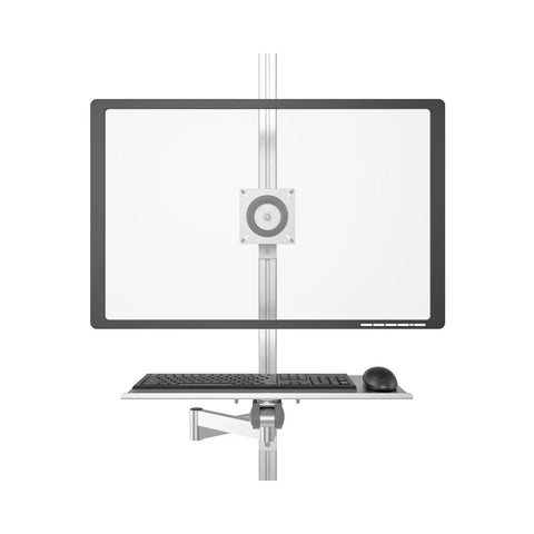 Boost Your Desk Game With This Heavy Duty Monitor Arm And Keyboard Tray Mount featuring a monitor and keyboard setup on a desk.