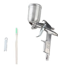 Top Notch Mini Pneumatic Spray Gun Featuring A Butter Smooth 0.5mm Nozzle Effortless Fine Mist Atomization For Auto Detailing Craft Projects, with cleaning tools.