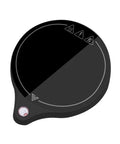Solid Pick Mug Warmer And 200W Cup Heater That Keeps Your Daily Grind Steaming Hot Up To 100C With Five Precise Temperature Levels Plus Non Slip Base For Desk, front view of sleek black heater.