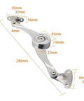 Cabinet Stop Hinges With Adjustable Angle Tracking And Dead Simple Zinc Alloy Build For Smooth As Butter Door Operation and Quick No Hassle Install Always Keeps Your Furniture Locked Tight Exactly Where You Need It, showcasing dimensions.