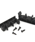 20 Sets Din Rail PCB Mounting Bracket Holder Carrier Clips For C45 Rail Width 35Mm Or 15Mm shown with screws, black plastic