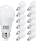 Lit A19 LED Bulbs 150 Watt Equivalent 5000K Daylight E26 Base 15W 1600 Lumens No Flicker Non Dimmable 12 Pack