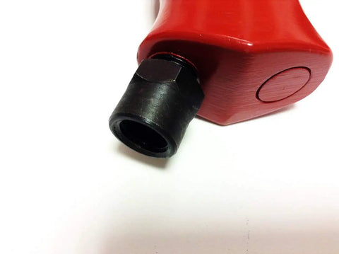 Close-up of air flow regulator on air caulking gun with continuous release for 8-1/2 inch cartridges 50 x 210mm, trigger controlled material flow