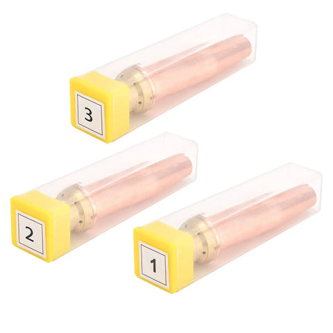 Pro Grade Three Size Cutting Tips Set For Flame Cutting Machines 0.9mm 1.2mm 1.5mm Copper Brass Gas Torch Nozzles For Oxygen Assisted Steel Cutting And Metalworking, three tips in cases