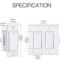 Specifications of WiFi Wall Push Button Smart Light Switch 2 Gang With Neutral Wire Required 2.4GHz Only Remote Control Via Smart Life Tuya Works With Alexa And Google Home Easy Setup And Dope Multi Control For One Light.