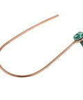 14 Gauge Solid Copper Grounding Pigtail Eight Inch Bare Wire For Electrical Box Earthing Jumper, green screw end.