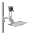 Premium Badass Heavy Duty Industrial Cabinet Computer Monitor Mount Single Display Arm For Rig Or Office Rock Solid Adjustable Bracket side view with sturdy metal design.