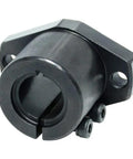 Beefy Heavy Duty Carbon Steel Bracket Guide Shaft Supports With Flanged Slit Strut Clamps, 35 mm Bore, black oxide finish