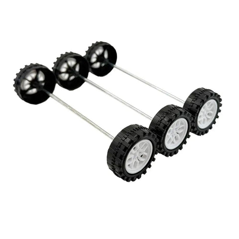 40Pcs Plastic Toy Wheels With 2mm Shafts For DIY RC Cars, Trucks, Robots And Models White Set Includes 20 Shaft Rods For Easy Custom Builds
